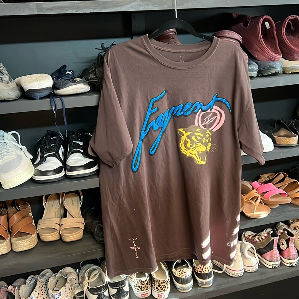 Travis Scott cactus jack for fragment icons tee brown